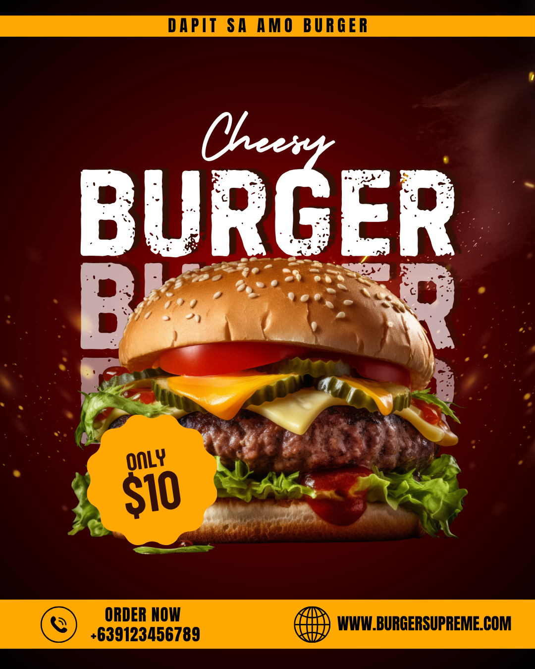Burger restaurant social graphic