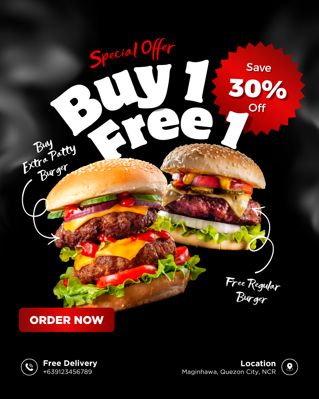Restaurant offer social graphic