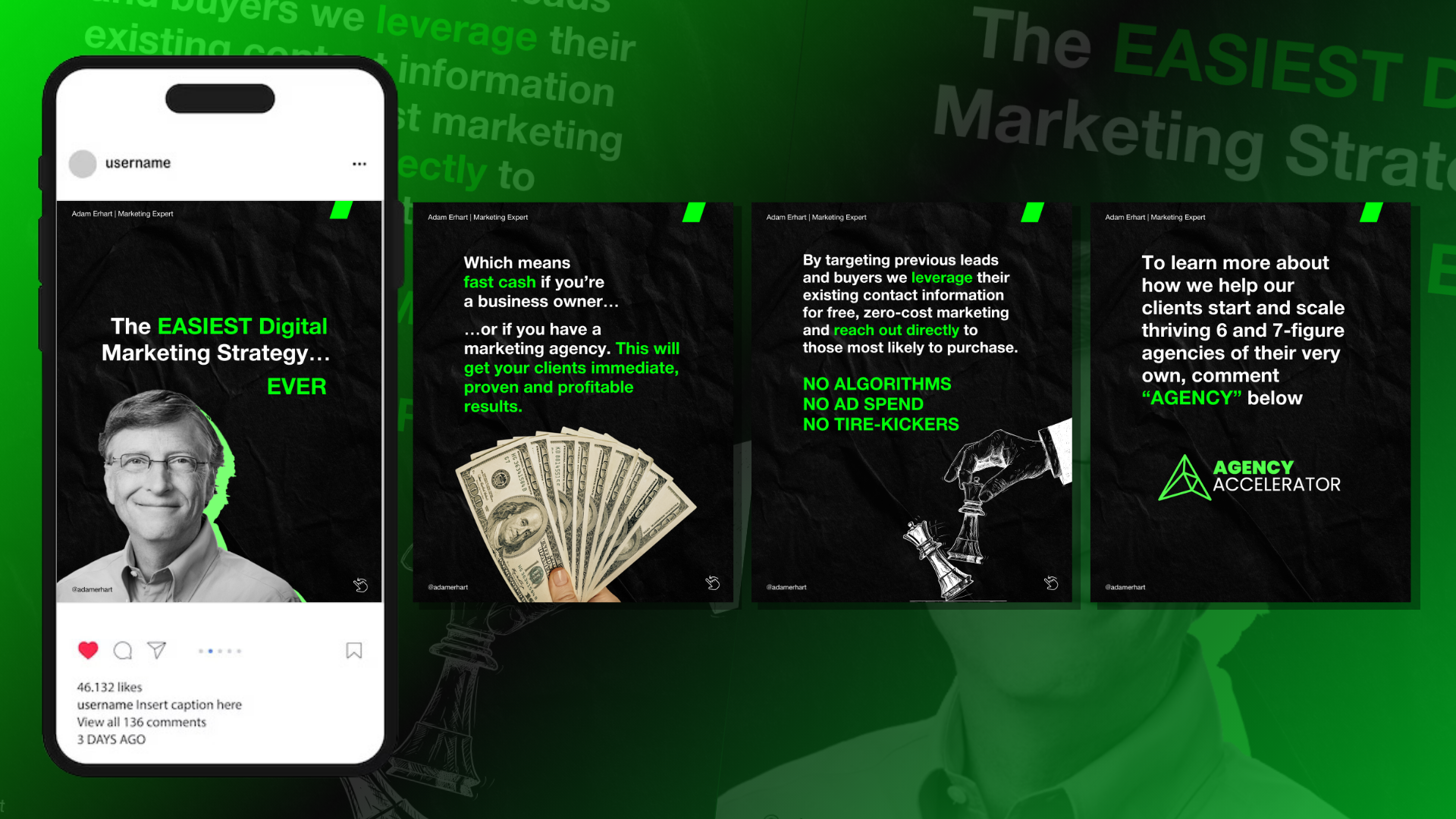 Additional social media design output shown in a mockup